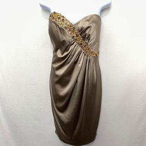 Maggy London Strapless Embellished Cocktail Dress